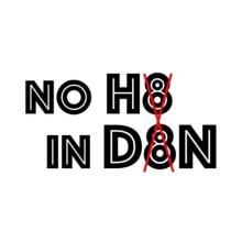 Image reading No H8 in D8N meaning no hate in dayton.